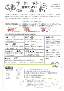 【保土ケ谷】給食だより９月